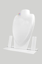 White Polish Acrylic Necklace Display Stand 10 Inch - Image 2