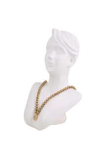 Mannequin Necklace Earring Display Bust Jewellery Holder Stand (White)