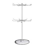 Metal 2 Layered Rotating Jewellery, Chains, Earrings, Bracelet, Necklace Stand For Display - Image 2
