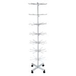 Metal 7 Layered Rotating Jewellery, Chains, Earrings, Bracelet, Necklace Stand For Display (White)