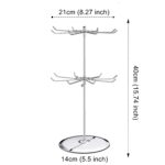 Metal 2 Layered Rotating Jewellery, Chains, Earrings, Bracelet, Necklace Stand For Display - Image 4