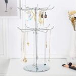 Metal 2 Layered Rotating Jewellery, Chains, Earrings, Bracelet, Necklace Stand For Display