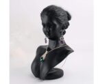 Plaster Of Paris Plastic Jewellery Necklace Earring Display Stand Bust Half Face (Black 10-INCH)