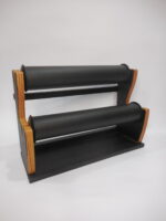 Jewelry Bangle Display Stand Wooden Polish 2 Roll Bangle Black - Image 3