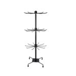 Metal 3 Layered Rotating Jewellery, Chains, Earrings, Bracelet, Necklace Stand For Display (BLACK) - Image 2