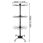 Metal 3 Layered Rotating Jewellery, Chains, Earrings, Bracelet, Necklace Stand For Display (BLACK)