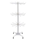 Metal 3 Layered Rotating Jewellery, Chains, Earrings, Bracelet, Necklace Stand For Display (WHITE)