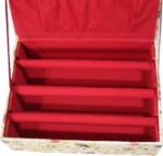 3 Roll Bangle Box Velvet Coated Vanity Box Makeup Box Red - Image 3