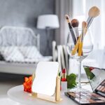 Rectangular Shape Wooden Desktop Makeup Mirror Vanity Mirror on Stand 360" Rotation - Image 4