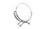 Round Steel Heavy Makeup Mirror Glass Table top Vanity Mirror on Stand