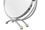 Round Steel Heavy Makeup Mirror Glass Table top Vanity Mirror on Stand - Image 4