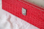 Leather Watch Storage Box With Finish And Glass Window Metal Lock 6 Slot- Piece Watch Box (Red) - Image 5