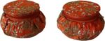 Jewellery Bangle Box Embroidery Matki Fancy (Orange) (Combo 2 PCs)
