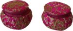 Jewellery Bangle Box Embroidery Matki Fancy (Pink) (Combo 2 Pcs)