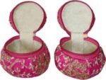 Jewellery Bangle Box Embroidery Matki Fancy (Pink) (Combo 2 Pcs) - Image 2