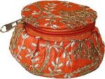Jewellery Bangle Box Embroidery Matki Fancy (Orange) (Combo 2 PCs) - Image 3