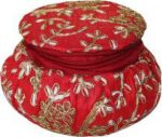 Jewellery Bangle Box Embroidery Matki Fancy  (Orange, Pink, Red) (COMBO 7 PCS) - Image 4