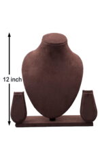 Heavy Sued Velvet Jewellery Necklace Earing Display Stand 12 Inch (Brown) - Image 3