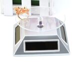 Solar Powered Rotating Jewellery Ring Bracelet Mobile Phone Watch Display Stand (Silver)