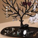 Jewellery Deer Tree Stand Display Necklace Ring Earring Holder (Black) - Image 3
