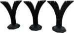 V Type Plastic Earring Stand Combo (Black) (Pack of 3)