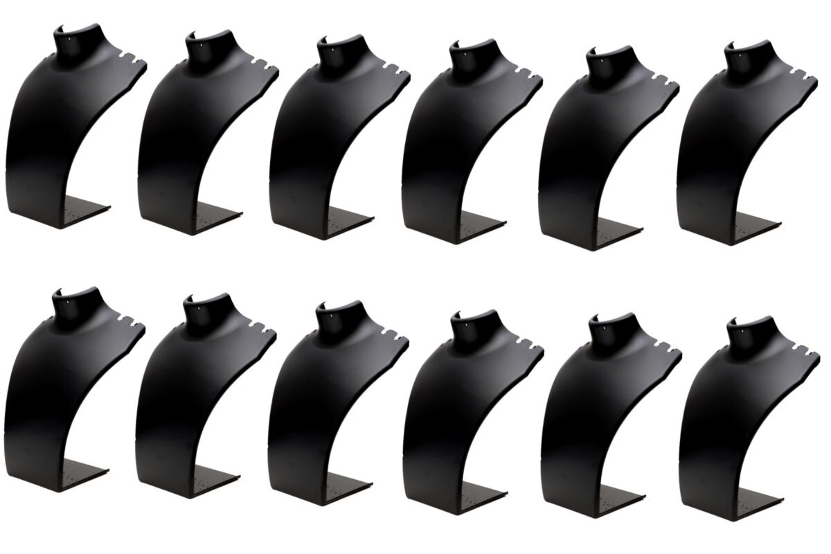 Jewellery Necklace Display Stand Combo (12 PCS) (06 INCH) (BLACK) - Image 1