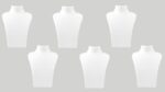 Jewellery Necklace Display Stand Combo (06 PCS) (10 INCH) (WHITE)