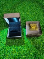 LED Light Velvet Jewellery Ring Box 3" x 3" INCH (Brown) - Image 5