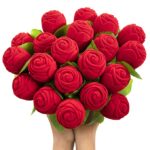 Red Velvet Flocked Jewelry Display Ring Rose Box Combo (Pack of 20)