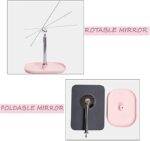 Square Dish Beauty Mirror | Folding Portable Tabletop Saving and Makeup Desk Vanity countertop Mirrors with Stand For Dressing| Jewelry |Parlor |Travel Best Wish for Gift Men Women(MultiColor-1Pcs) - Image 7