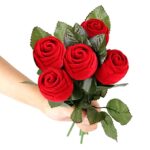 Red Velvet Flocked Jewelry Display Ring Rose Box Combo (Pack of 10) - Image 2