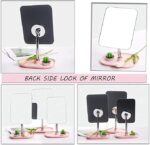 Square Dish Beauty Mirror | Folding Portable Tabletop Saving and Makeup Desk Vanity countertop Mirrors with Stand For Dressing| Jewelry |Parlor |Travel Best Wish for Gift Men Women(MultiColor-1Pcs) - Image 3