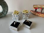 Fancy Square Ring Box Jewelry Box Color 4 Pcs Gift Vanity Box (Silver-Golden) - Image 2
