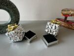 Fancy Square Ring Box Jewelry Box Color 4 Pcs Gift Vanity Box (Silver-Golden) - Image 4