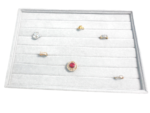 Velvet Jewelry Drawer Organizer Tray Stackable Jewelry Tray For Drawer And Storage Display Rings (Grey) - Image 6