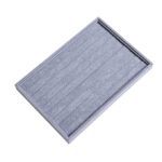 Velvet Jewelry Drawer Organizer Tray Stackable Jewelry Tray For Drawer And Storage Display Rings (Grey)