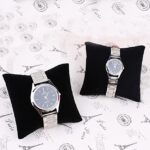 Small Bracelet Watch Pillow Bangle Cushions for Jewelry Displays, 4x3 inch (Black Velvet) (6 Pcs)