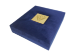 Heavy Sued Velvet Jewellery Necklace Earring Pendant Half Set Box 7"x 8" INCH (Blue) - Image 5
