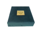 Heavy Sued Velvet Jewellery Necklace Earring Pendant Half Set Box 7"x 8" INCH (Green) - Image 8