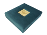 Heavy Sued Velvet Jewellery Necklace Earring Pendant Half Set Box 7"x 8" INCH (Green) - Image 6