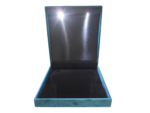 Heavy Sued Velvet Jewellery Necklace Earring Pendant Half Set Box 7"x 8" INCH (Green) - Image 5