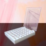 Acrylic Ring Velvet Storage Box, Display Box (48) (White)