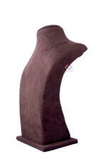 Fiber Jewellery Necklace Display Stand In Sued Velvet 12 Inch (Brown) - Image 4