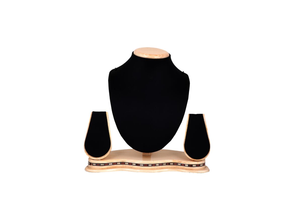 Jewellery Necklace Display Stand Wooden Polish 15 Inch BLACK - Image 2