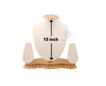 Jewellery Necklace Display Stand Wooden Polish 15 Inch White