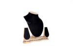 Jewellery Necklace Display Stand Wooden Polish 15 Inch BLACK - Image 4