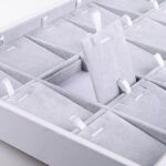 12 Pendent Sued Velvet Tray Jewellery Stackable Drawer Stackable Grey