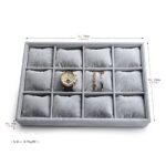 12 Watch Sued Velvet Tray Jewellery Watch Drawer Stackable ( 2 in 1 Tray) - Image 2