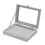 Velvet Jewellery Drawer Organizer Tray Storage Display For Rings (Ring Box) (Grey) - Image 4