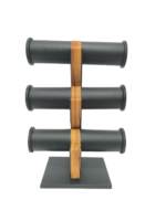 3 Roll Black Wooden Bangle Display Stand (Black)